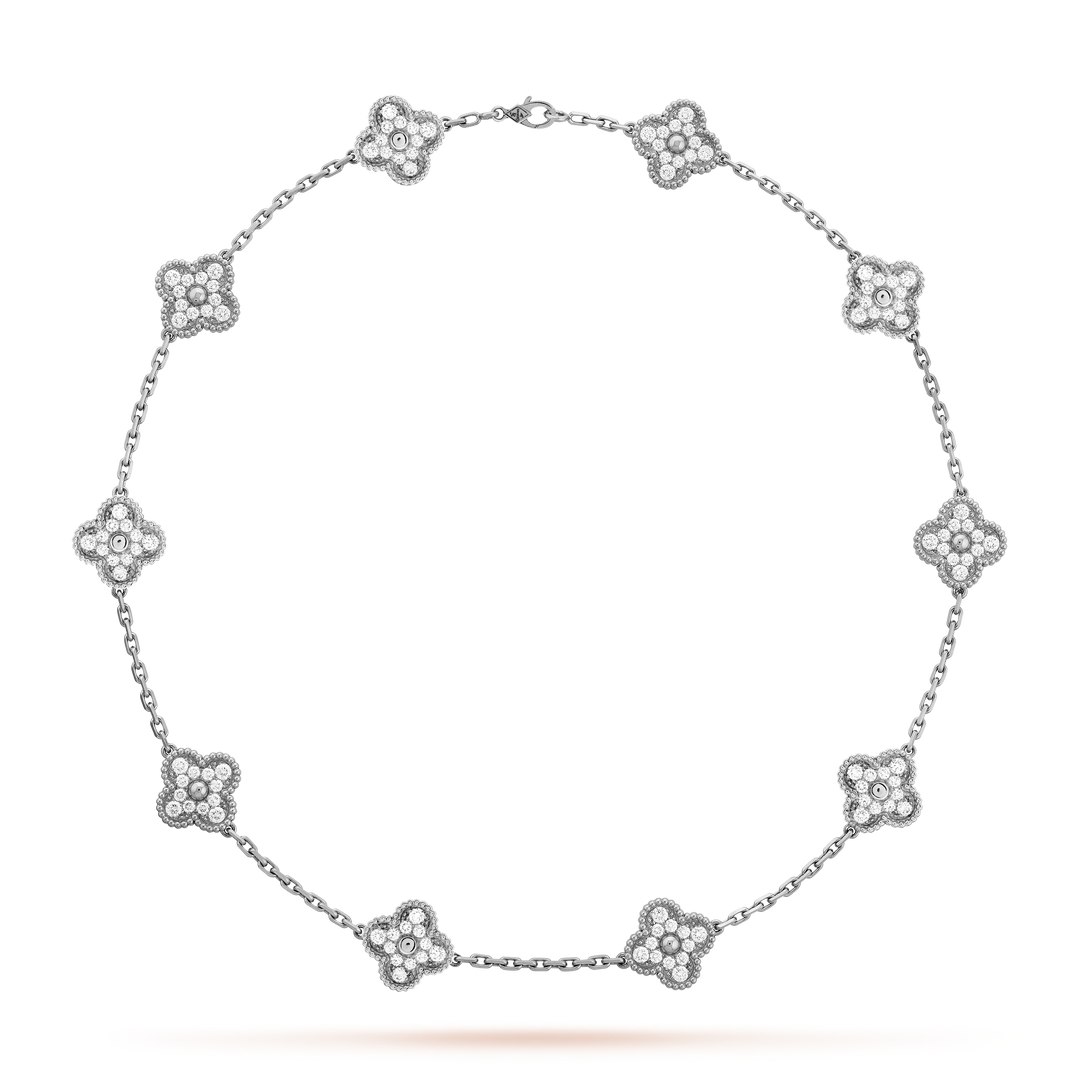 KLEEBLATT DIAMANT HALSKETTE 10 | SILBER