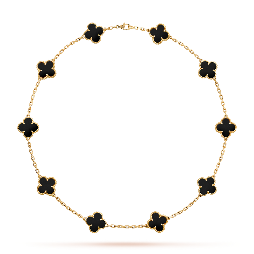 KLEEBLATT HALSKETTE 10 | ONYX