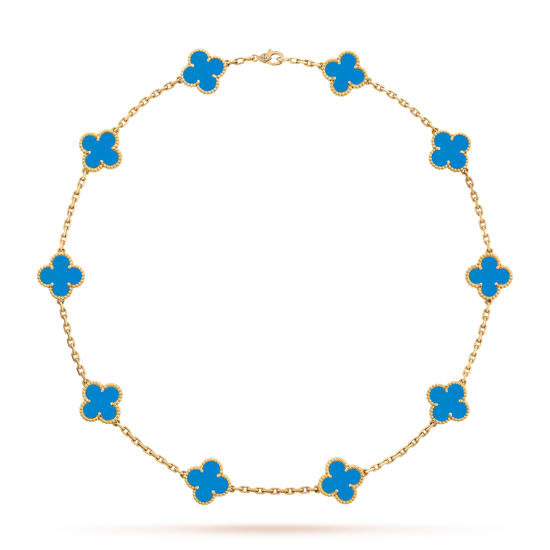 KLEEBLATT HALSKETTE 10 | ROYAL BLAU