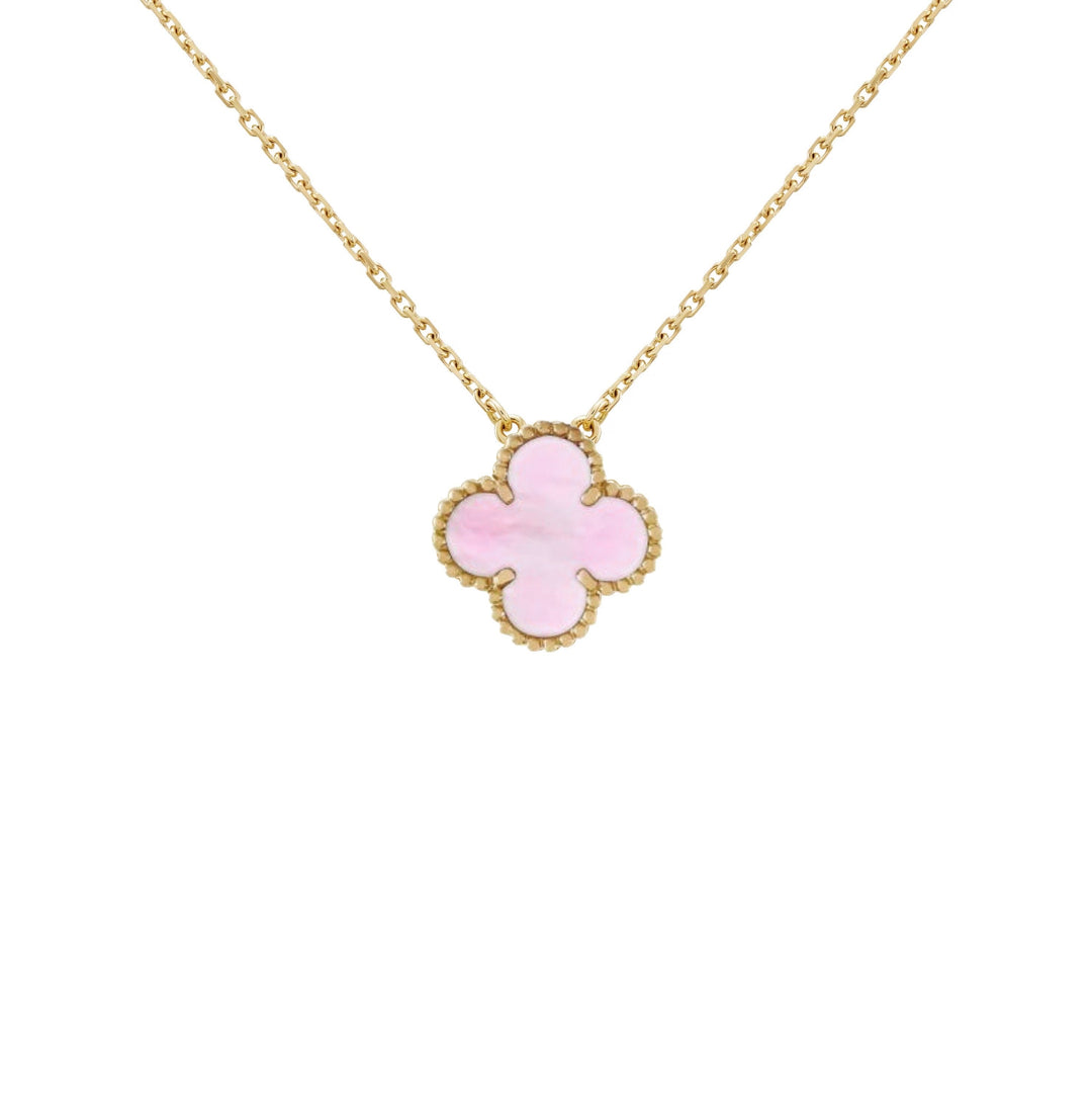 KLEEBLATT HALSKETTE | PINK GOLD