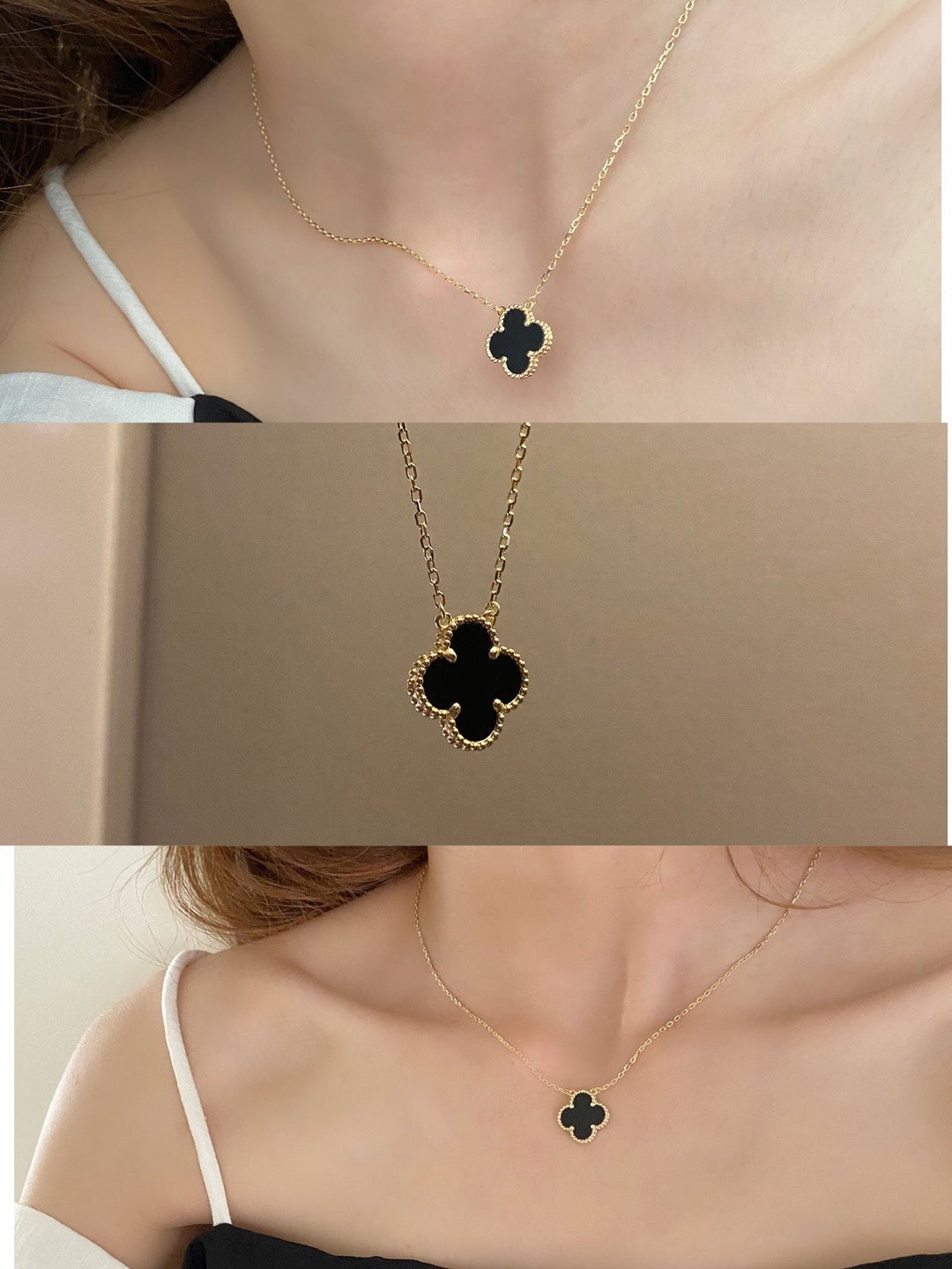 KLEEBLATT HALSKETTE | ONYX