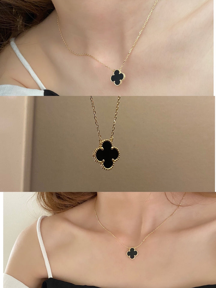 KLEEBLATT HALSKETTE | ONYX