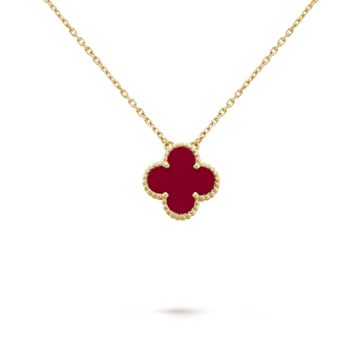 KLEEBLATT HALSKETTE | ROT GOLD