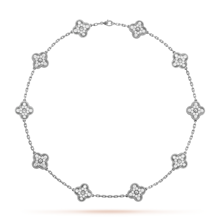 KLEEBLATT DIAMANT HALSKETTE 10 | SILBER