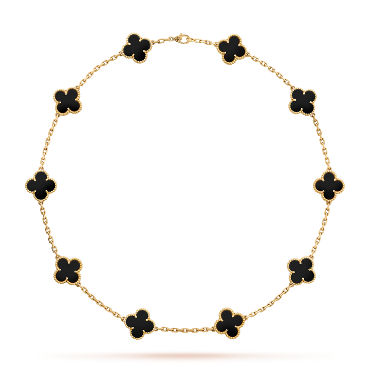 KLEEBLATT HALSKETTE 10 | ONYX