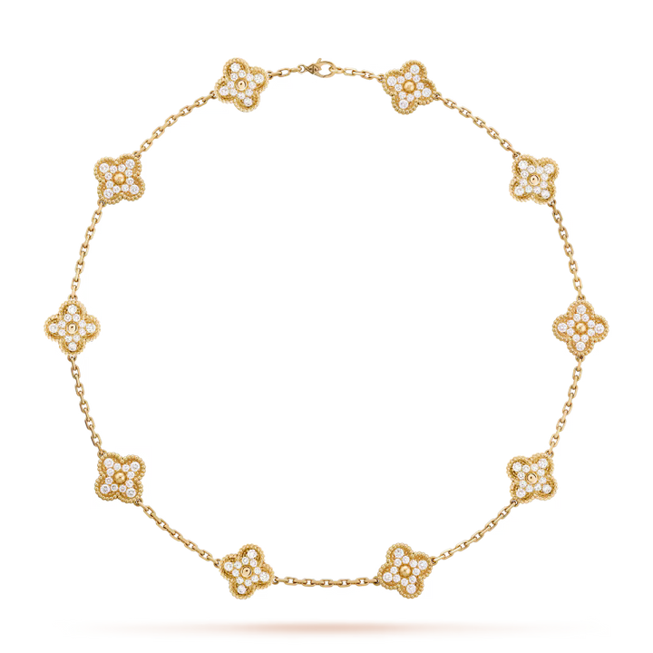 KLEEBLATT DIAMANT HALSKETTE 10 | GOLD