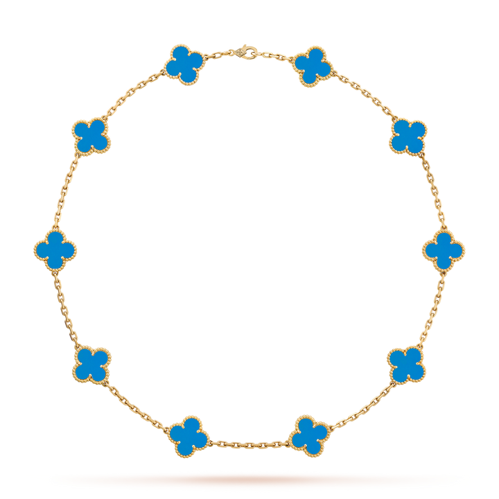 KLEEBLATT HALSKETTE 10 | ROYAL BLAU
