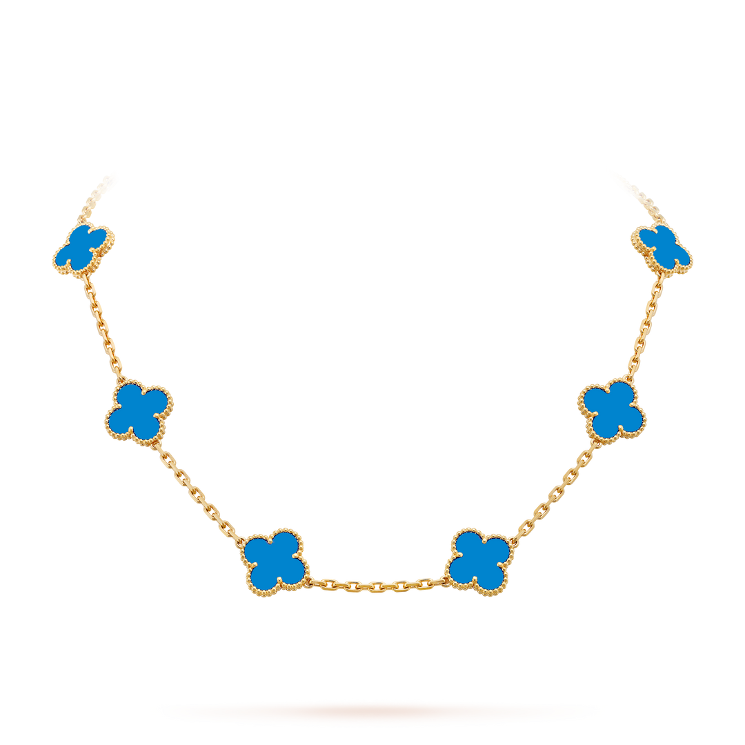 KLEEBLATT HALSKETTE 10 | ROYAL BLAU