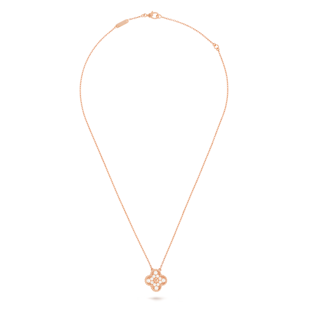 KLEEBLATT DIAMANT HALSKETTE | ROSÉGOLD