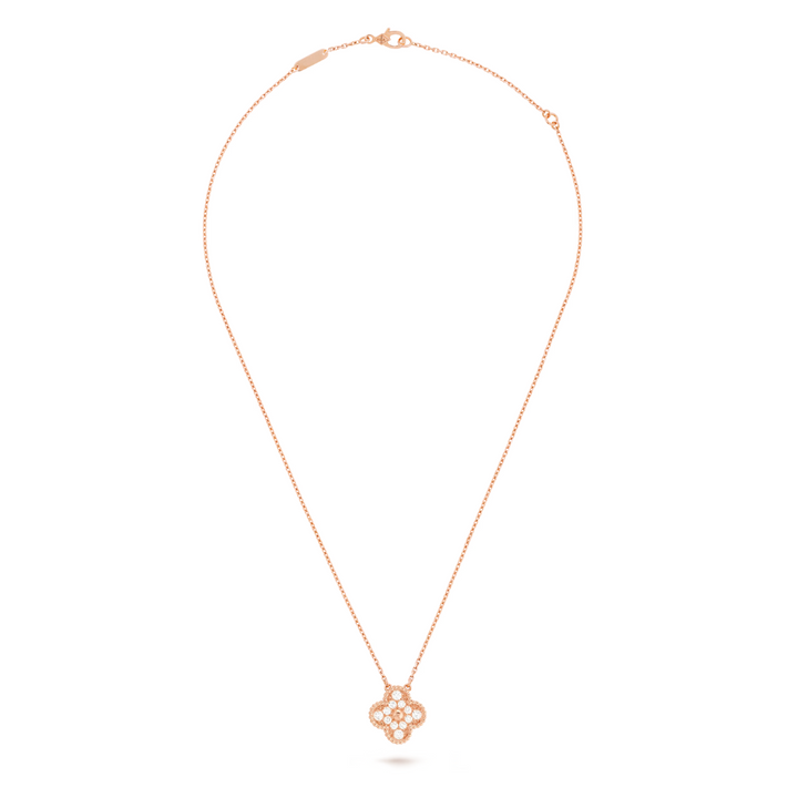 KLEEBLATT DIAMANT HALSKETTE | ROSÉGOLD