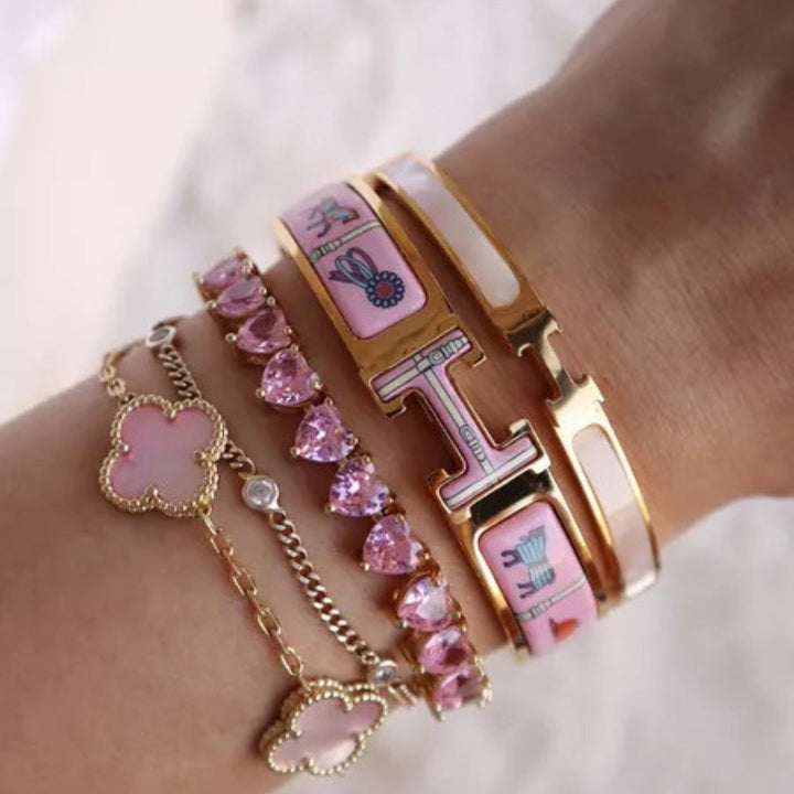 TENNISARMBAND MIT ROSÉ-HERZ