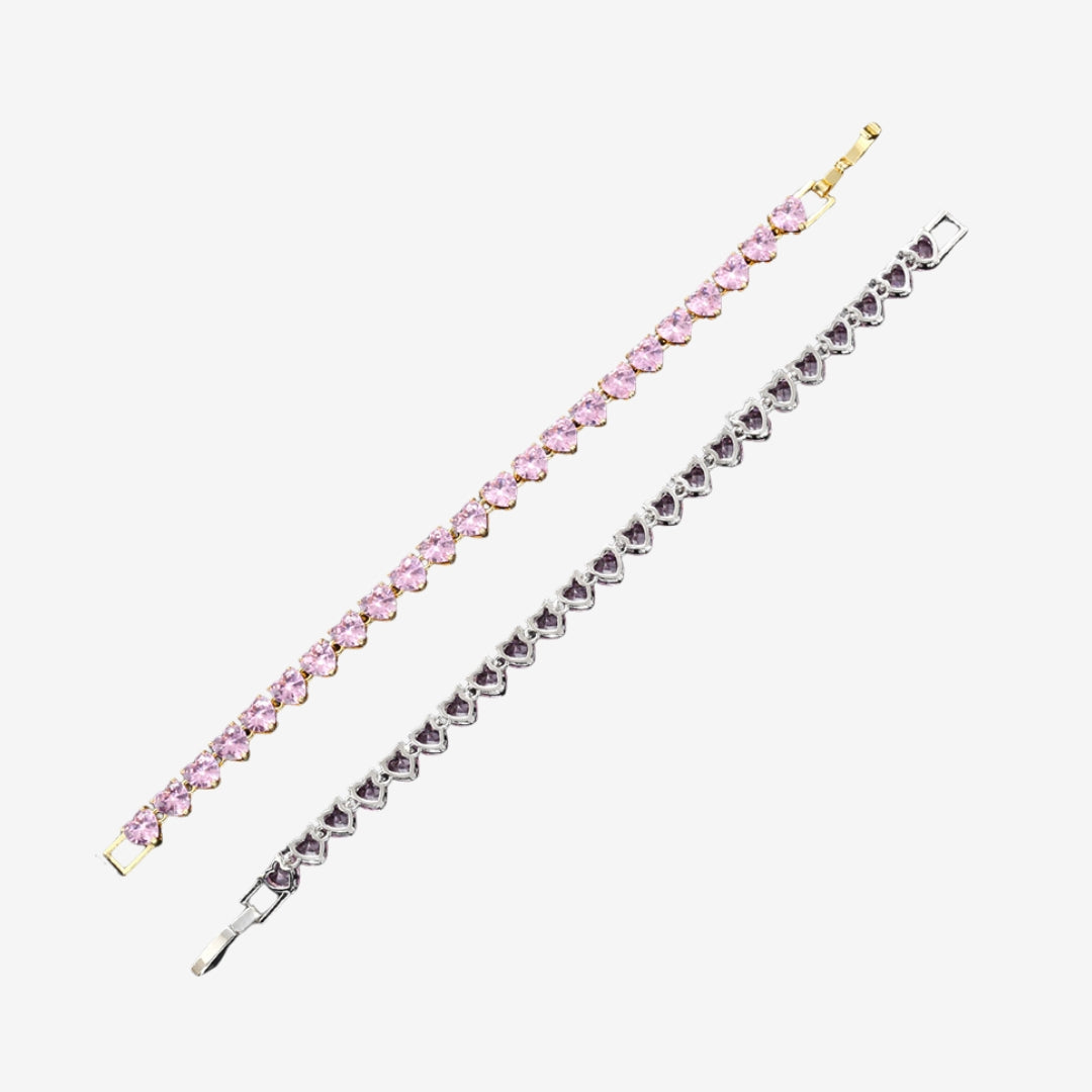 TENNISARMBAND MIT ROSÉ-HERZ